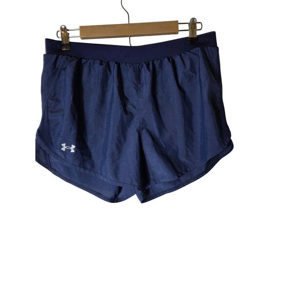 UNDER ARMOUR Dark Blue Heat Gear Active Running Outdoor Gym Shorts SZ L - Picture 1 of 9